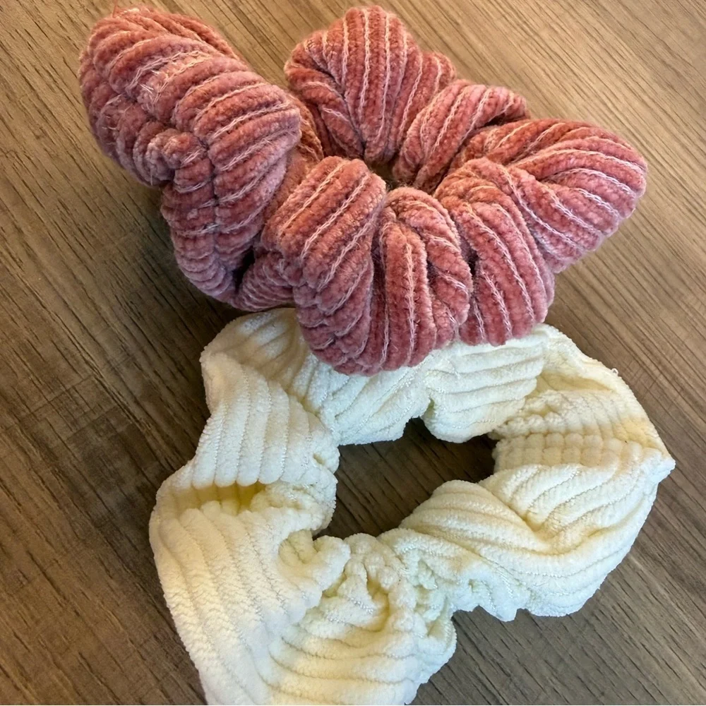 Neutral Hair Accessories Bundle - Scrunchies & Headband (6 pcs)